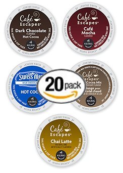 20-count-K-cup-for-Keurig-Brewers-Cafe-Escapes-Variety-Pack-Featuring-Swiss-Miss-Cafe-Milk-Chocolate-Cafe-Dark-Chocolate-Chai-Latte-and-Cafe-Mocha-0