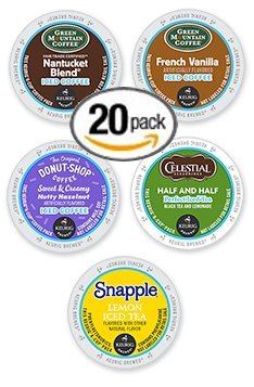 20-count-K-cup-for-Keurig-Brewers-Decaf-Coffee-20-Different-Varieties-Featuring-Caribou-Decaf-Wolfgang-Puck-Signature-Blend-Decaf-Green-Mountain-Breakfast-Blend-Decaf-Green-Mountain-Donut-House-Decaf--0
