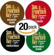 20-count-Single-Serve-Brewer-Cups-for-Keurig-Compatible-Brewers-One-Cup-San-Francisco-Bay-Fog-Chaser-French-Roast-Breakfast-Blend-and-Rainforest-Blend-Cups-0