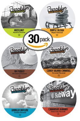 30-count-Single-Serve-Cups-for-Keurig-K-Cup-Brewers-Flavored-Brooklyn-Variety-Pack-Featuring-Brooklyn-Beans-Hazelnut-Vanilla-Skyline-Maple-Sleigh-Coney-Island-Caramel-Cinnamon-Subway-and-Oh-Fudge-Cups-0