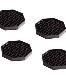 4-Pack-6-x-6-Drip-Tray-Black-Plastic-Octagonal-Shape-0