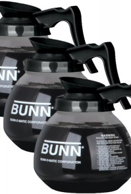 BUNN-Glass-Coffee-Pot-Decanter-Carafe-Set-of-3-Black-Regular-12-Cup-Capacity-0