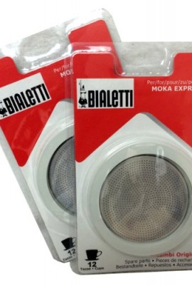 Bialetti-2-Packs-of-06964-total-of-SIX-replacement-gaskets-and-TWO-Bialetti-replacement-filter-plates-For-12-CUP-Bialetti-Moka-Express-Dama-Break-Moka-Easy-Dama-Easy-0