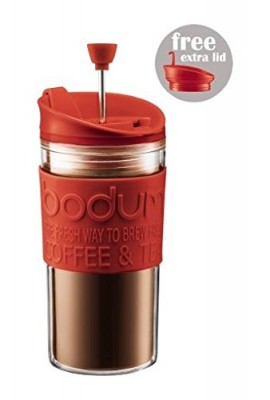 Bodum-Travel-Press-Set-Coffee-Maker-With-Extra-Lid-035L-12oz-Red-0