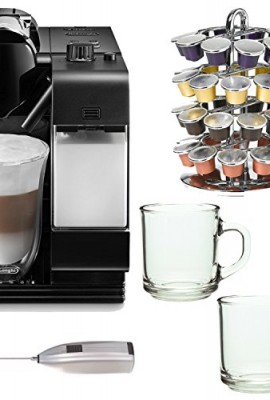 DeLonghi-Lattissima-EN520-with-Nespresso-Capsule-System-in-Black-Bundle-with-Two-Mugs-Milk-Frother-and-40-Capsule-Carousel-0