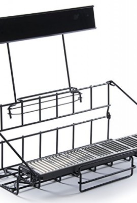 Double-Wire-Airpot-Rack-Can-Hold-Three-3-Dispensers-Comes-with-Removable-Drip-Tray-Sign-Holder-at-Top-Black-0