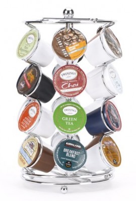 K-cup-Coffee-Pod-Storage-spinning-Carousel-Holder-24-ct-Chrome-0