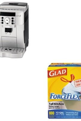 KITCOX70427DLOECAM22110SB-Value-Kit-Delonghi-Super-Automatic-Espresso-and-Cappuccino-Maker-DLOECAM22110SB-and-Glad-ForceFlex-Tall-Kitchen-Drawstring-Bags-COX70427-0