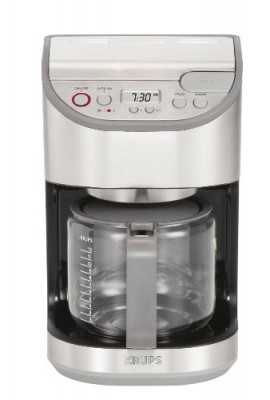 KRUPS-KM611D50-Precision-Programmable-Coffee-Maker-with-Aroma-Selection-and-Stainless-Steel-Housing-12-Cup-Silver-0