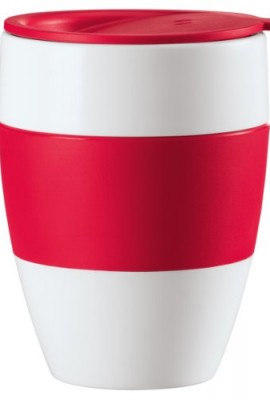 Koziol-Insulated-Cup-Aroma-To-Go-with-Raspberry-Red-Lid-and-Hand-Grip-0