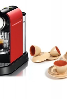 Nespresso-CitiZ-C111-Fire-Engine-Red-Automatic-Espresso-Maker-with-Free-8-Piece-Goldenrod-and-Melon-Cup-and-Saucer-Set-0