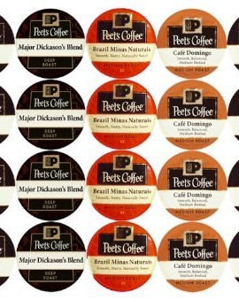 New-20-K-cup-Peets-Coffee-Sampler-Variety-Pack-No-Decaf-2014-Brazil-Minas-Naturais-Cafe-Domingo-House-Blend-Major-Dickasons-French-Roast-0