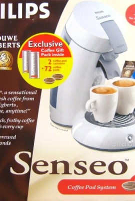 Philips-Senseo-Coffee-Pod-maker-System-with-72-coffe-pods-and-2-coffee-pod-canisters-HD-7810-White-Color-0