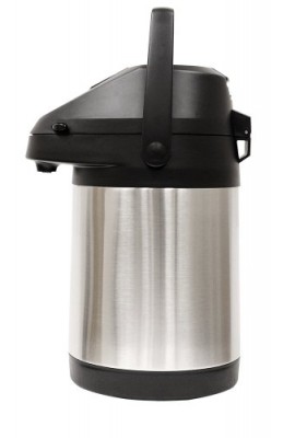 Primula-Double-Wall-Beverage-Carafe-with-Pump-Dispenser-Stainless-SteelBlack-85-oz-0