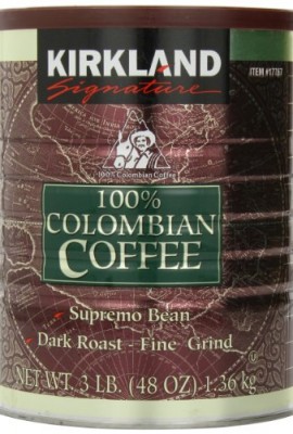 Signature-100-Colombian-Coffee-Supermo-Bean-Drak-Roast-Fine-Grind-3-Pound-0