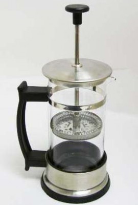 Stainless-Steel-12-Oz-Pyrex-Glass-Coffee-or-Tea-Press-0
