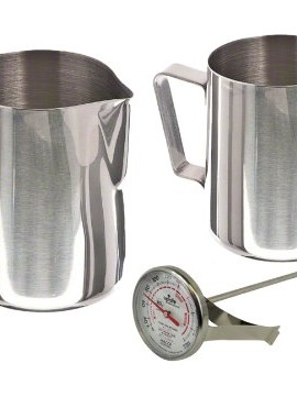 Stainless-Steel-Frothing-Pitcher-Pitchers-Thermometer-Set-Sizes-12-Ounce-20-Ounce-0