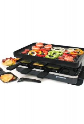 Swissmar-8-Person-Classic-Raclette-with-Reversible-Cast-Iron-Grill-Plate-Black-0