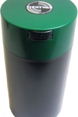 Tightvac-12-Ounce-Vacuum-Sealed-Dry-Goods-Storage-Container-Black-BodyForest-Green-Cap-0